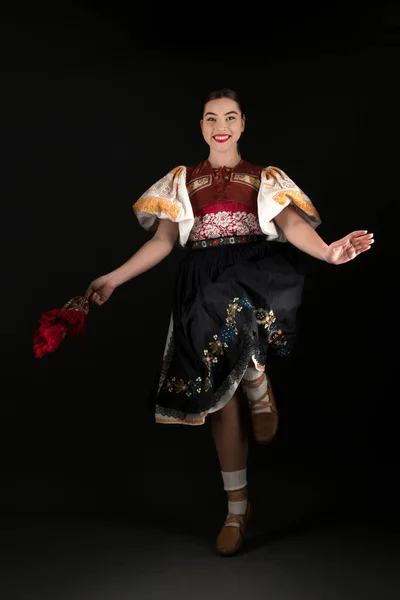 Young Beautiful Slovak Woman Traditional Dress Slovak Folklore — Stock Photo, Image