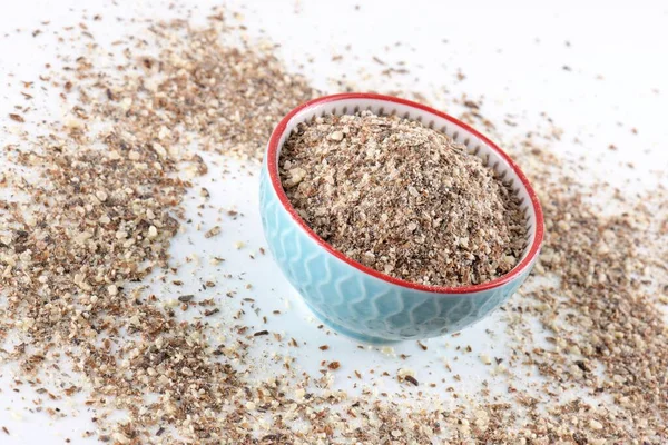 Blessed Milk Thistle Seeds Bowl White Background — Stock Photo, Image