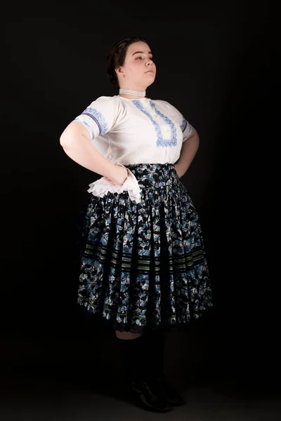 Beautiful Woman Traditional Slovak Folklore Costume — Stock Photo, Image