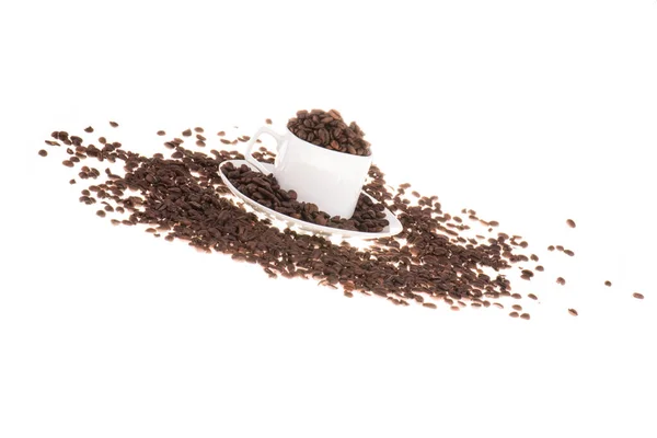 Белая Чашка Наполненная Кофе — стоковое фото