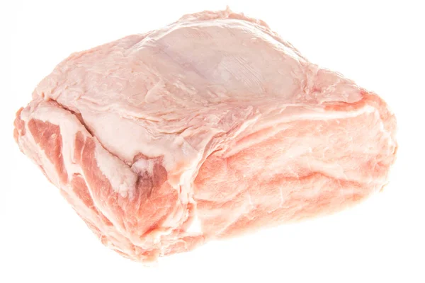 Schweinefilet Rohes Fleisch Nahaufnahme Isoliert Auf Weißem Hintergrund — Stockfoto