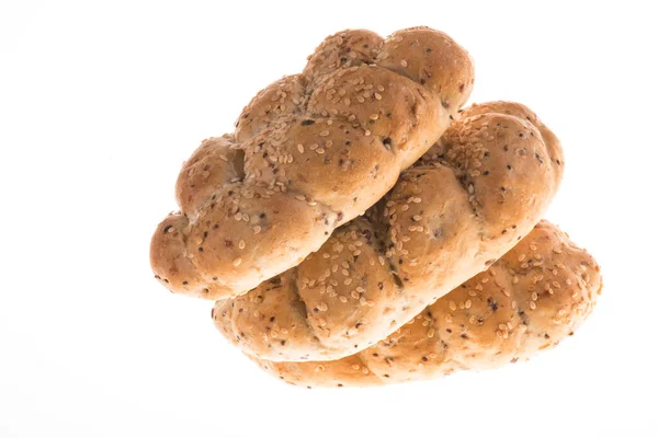 Brood Van Volkoren Brood Geïsoleerd Wit — Stockfoto