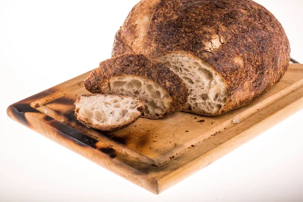 Bochník Celozrnného Chleba Izolovaného Bílém — Stock fotografie