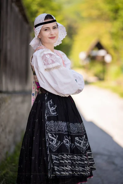 Folklore Slovaque Slovaque Folk Fille — Photo