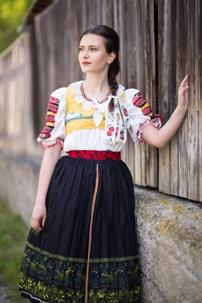 Folclore Eslovaco Eslovaca Menina Popular — Fotografia de Stock