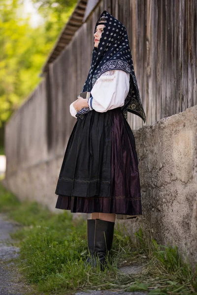 Slovak Folkloru Slovak Halk Kızı — Stok fotoğraf