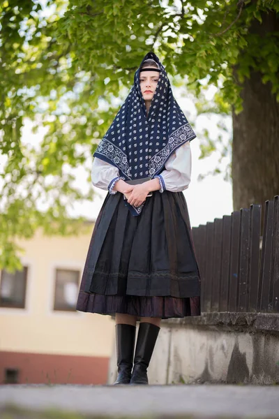 Slovenský Folklór Slovenská Lidová Dívka — Stock fotografie