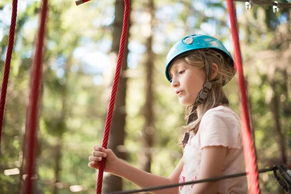 Happy Girl Climbing Trees — Stock Photo, Image