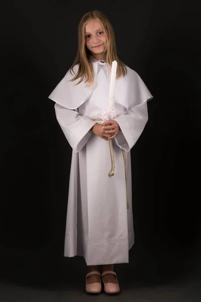 Blond Girl Holy Communion — Stock Photo, Image