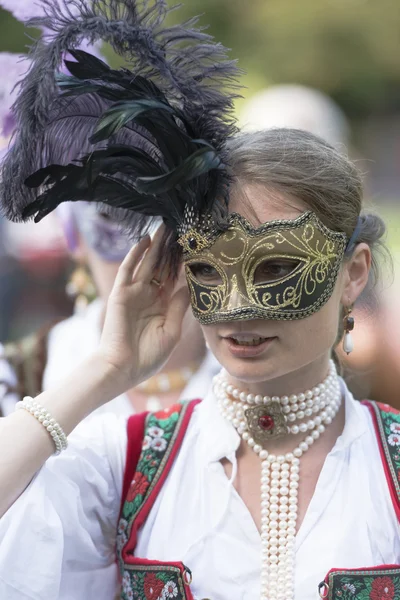 Frau in mittelalterlicher Kleidung — Stockfoto