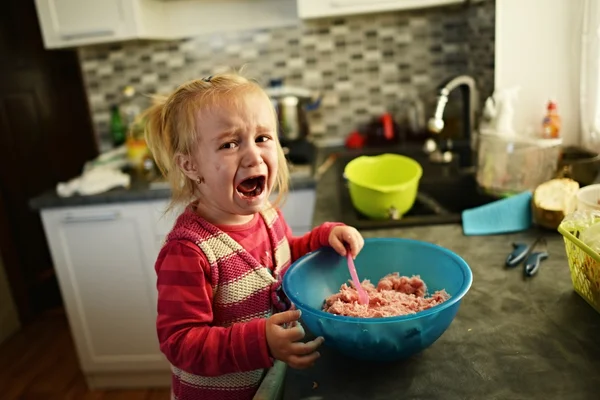 Pleurer bébé fille . — Photo