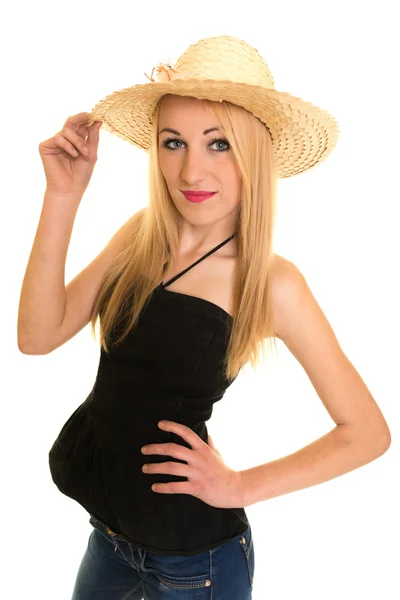 Beautiful woman in hat — Stock Photo, Image