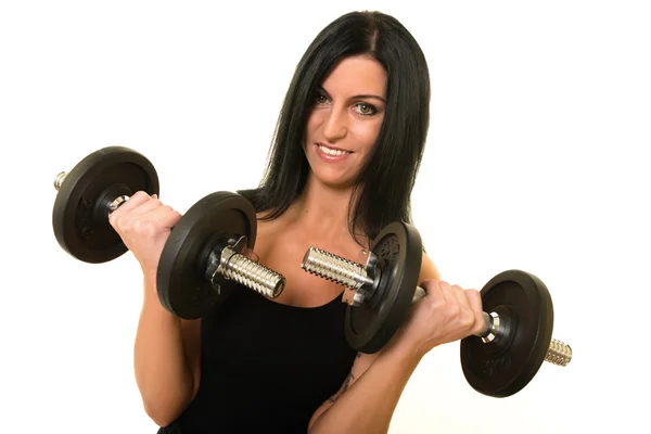 Portret van jonge brunette fitness vrouw — Stockfoto