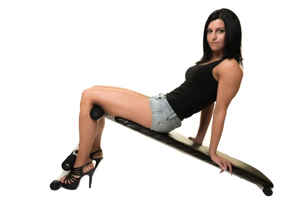 Mladá fit žena cvičit — Stock fotografie