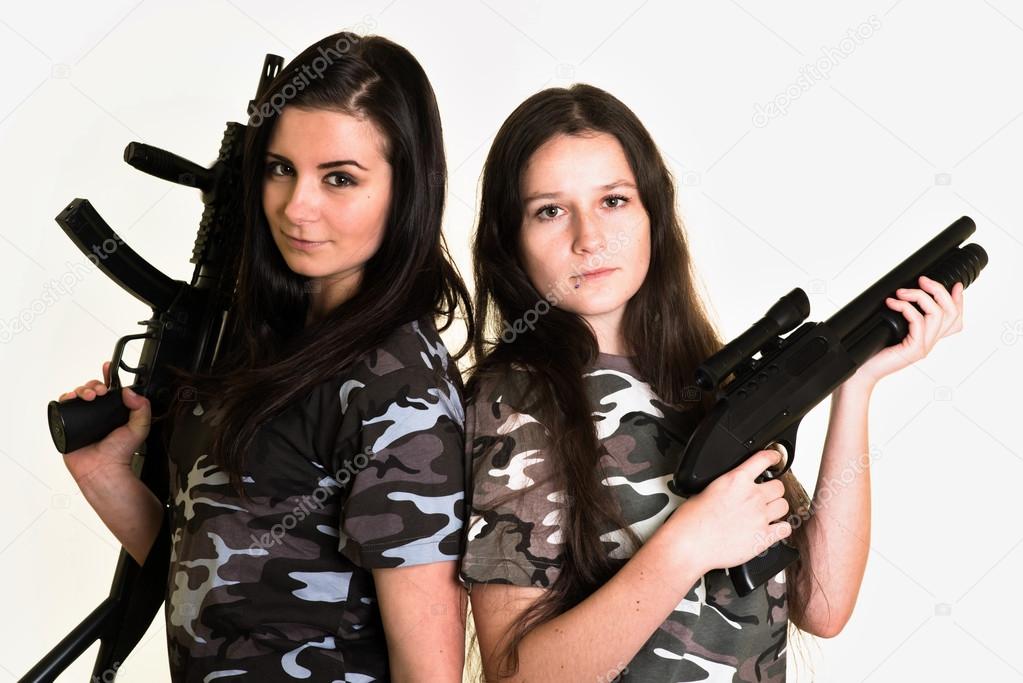 Two Beautiful women with guns