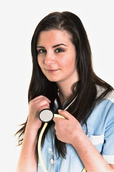 Student medicíny s stetoskop — Stock fotografie