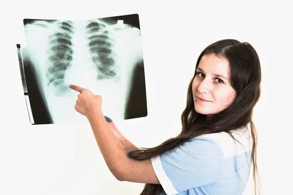 Медсестра з рентгенівським промінням — стокове фото