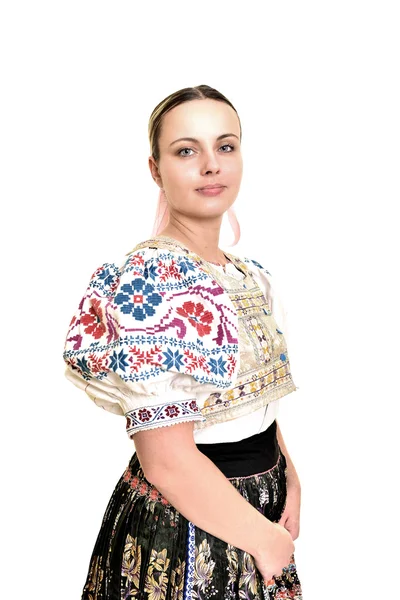 Donna in costume popolare slovacco — Foto Stock