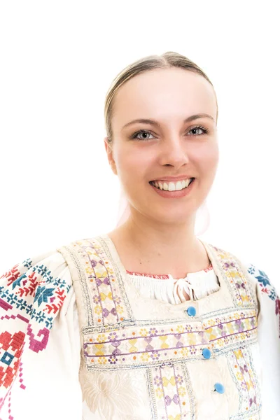 Woman in slovakian folk costume — Stock Photo, Image