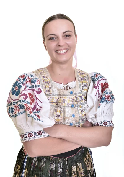 Frau in slowakischer Tracht — Stockfoto