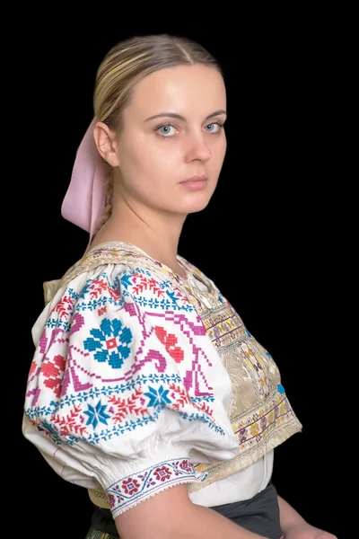 Woman in slovakian folk costume — Stock Photo, Image