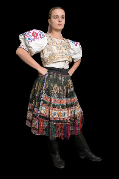 슬로바키아 민족 의상에서 여자 — 스톡 사진