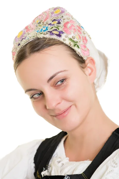 Woman in slovakian folk costume — Stock Photo, Image