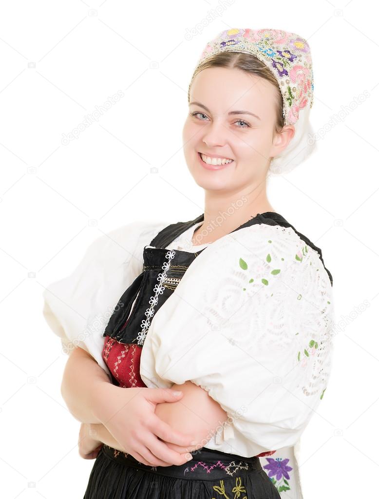 Woman in slovakian folk costume
