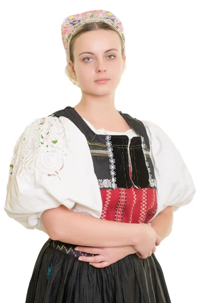 Kobieta w słowackim strój ludowy — Zdjęcie stockowe