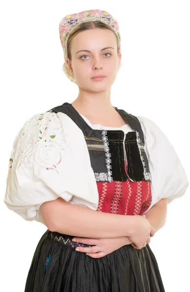 Woman in slovakian folk costume — Stock Photo, Image