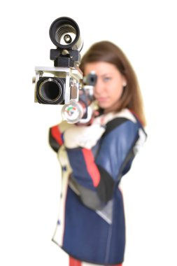 havalı tüfek ateş ile kadın eğitim spor