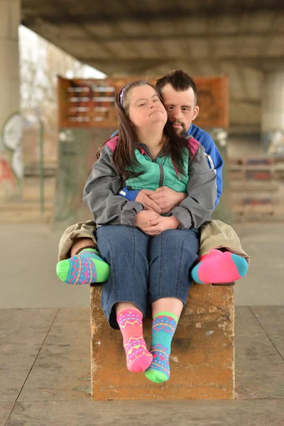 Síndrome de Down pareja — Foto de Stock
