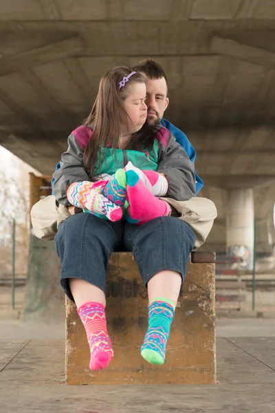 Down syndrome couple — Stock Photo, Image