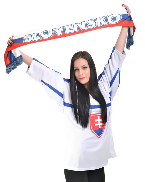 Słowacki kobiece Fan — Zdjęcie stockowe
