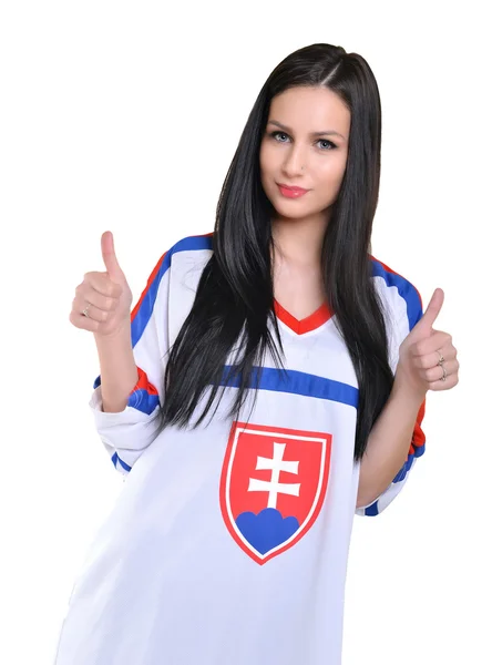 Slovakiska kvinnliga Fan — Stockfoto