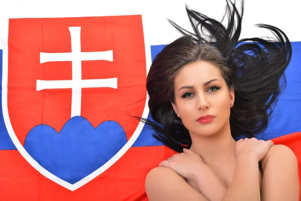 Slovakiska kvinnliga Fan — Stockfoto