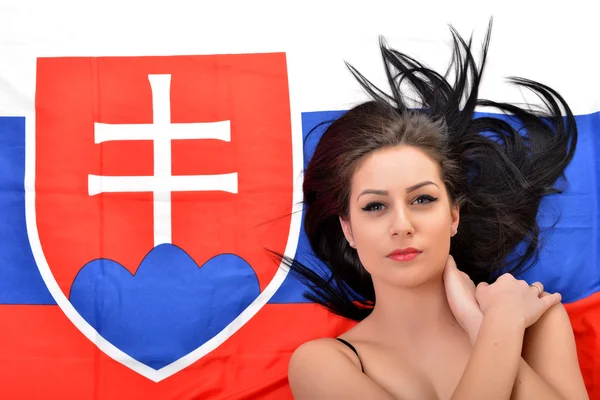 Fã fêmea eslovaca — Fotografia de Stock