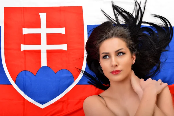 Slovakiska kvinnliga Fan — Stockfoto