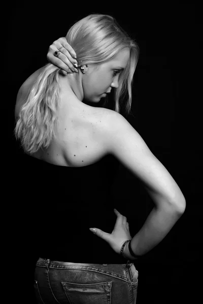 Porträt der schönen blonden Frau Modell — Stockfoto