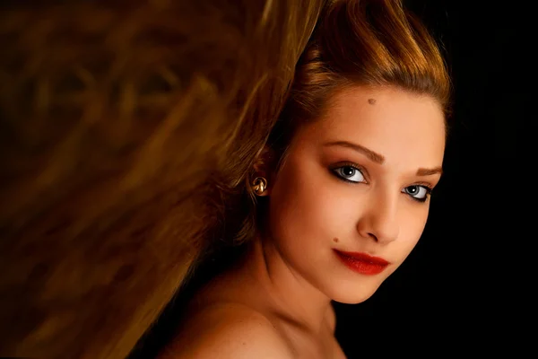 Portrait of beautiful blonde woman model — Stock Photo, Image