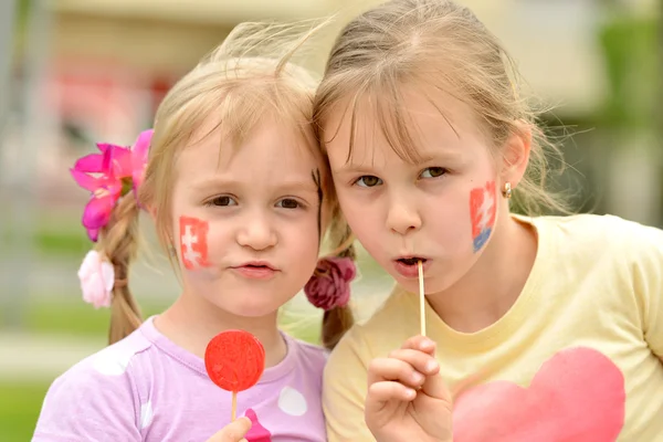 Two little slovakian girls — Stock Photo, Image