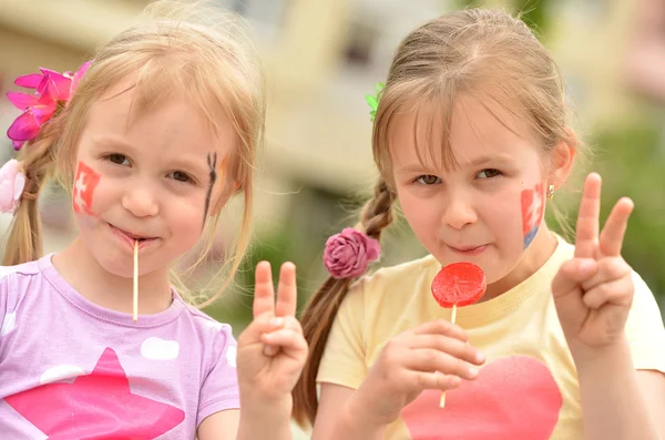 Two little slovakian girls — Stock Photo, Image