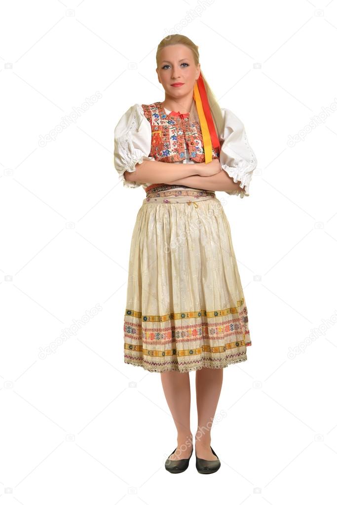 Woman dressed on slovakian folklore dress