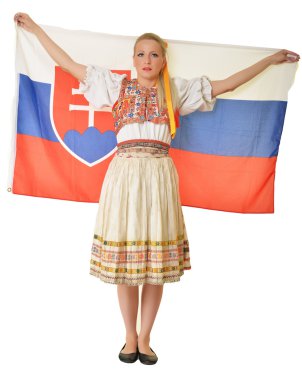 Slovakça folklor elbise giymiş kadın
