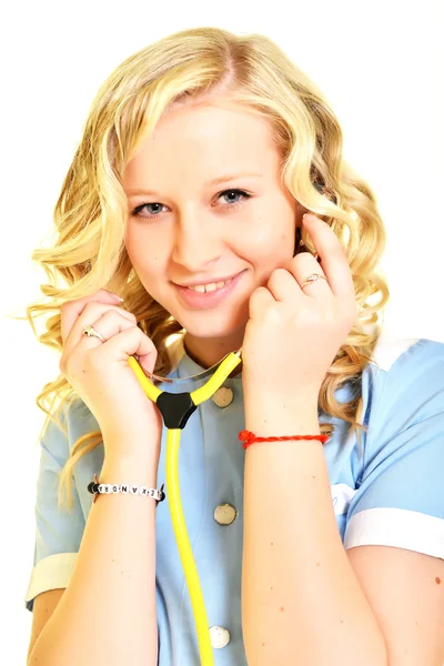 Portret van een arts met een stethoscoop — Stockfoto