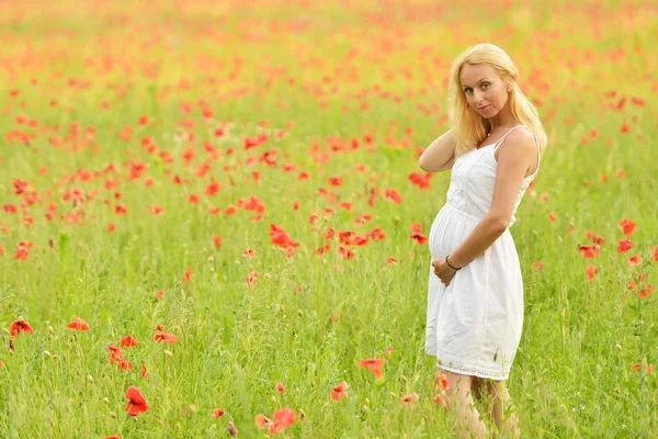 Mulher feliz grávida — Fotografia de Stock