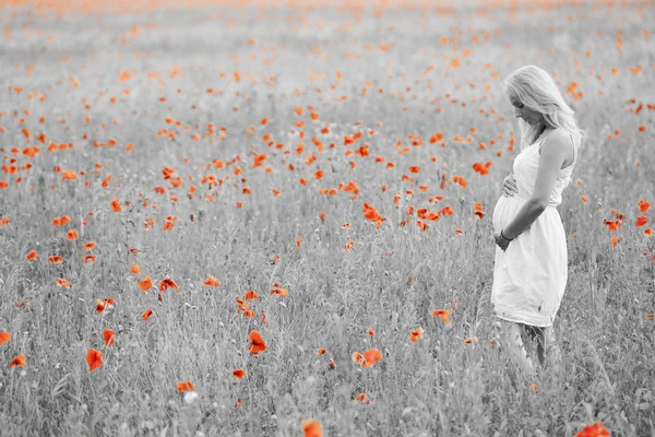 Mulher feliz grávida — Fotografia de Stock