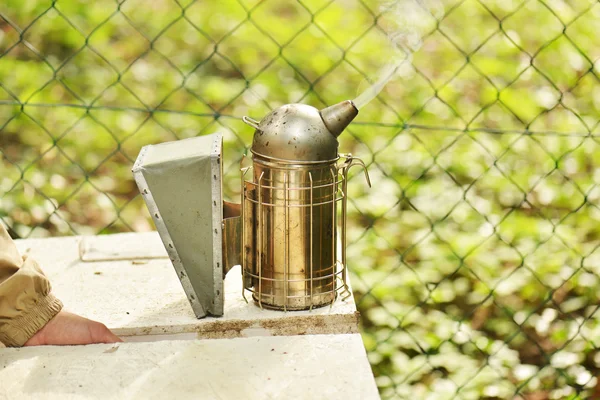 Smoker for bees, beekeeper tool — Stock Photo, Image