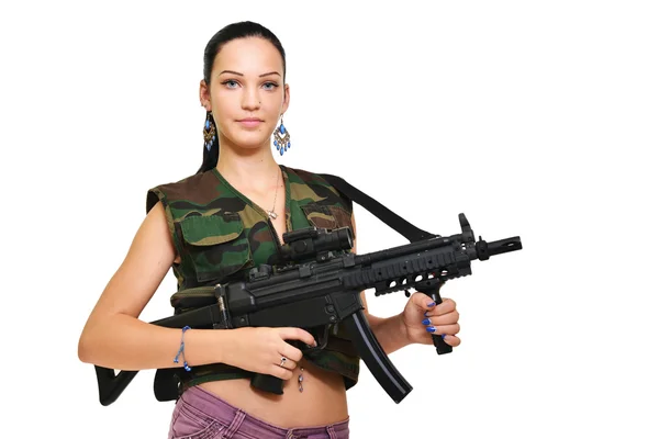 Linda menina do exército — Fotografia de Stock