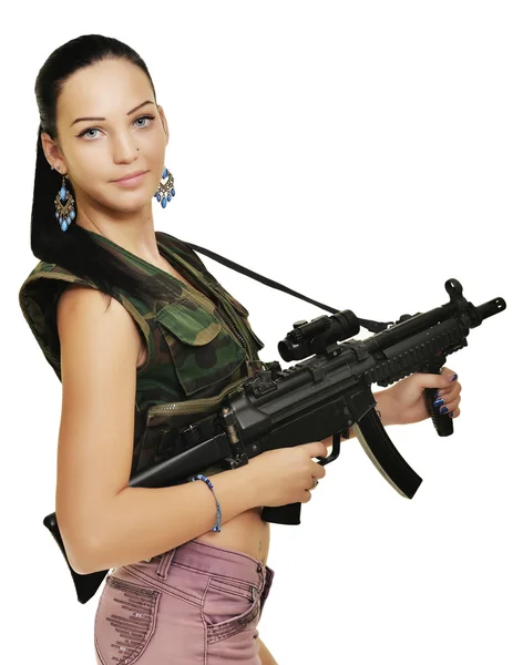 Beautiful army girl — Stock Photo, Image